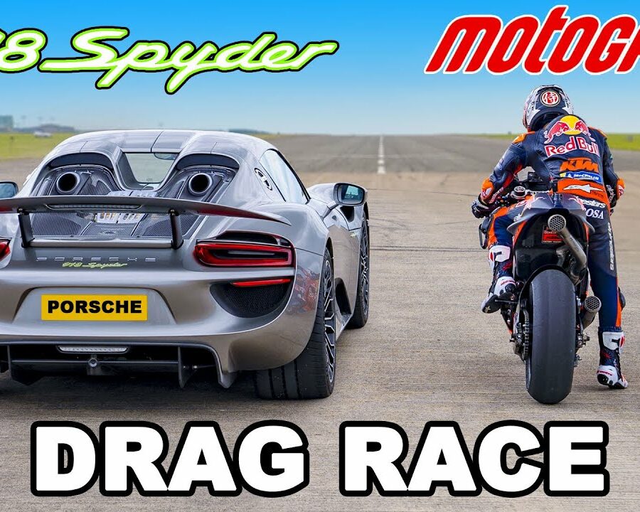 Porsche 918 Spyder v Red Bull MotoGP