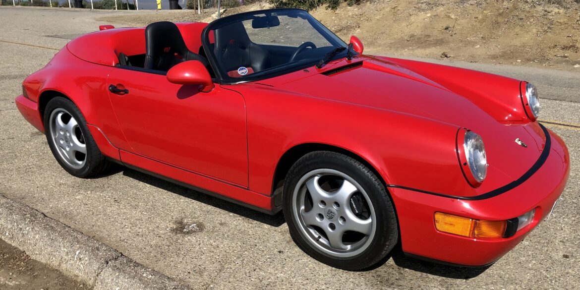 Red 1994 Type 964 Porsche 911 Carrera 2 Speedster