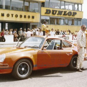 Herbert Linge on ONS duty again with a 911 at Hockenheim in 1973.