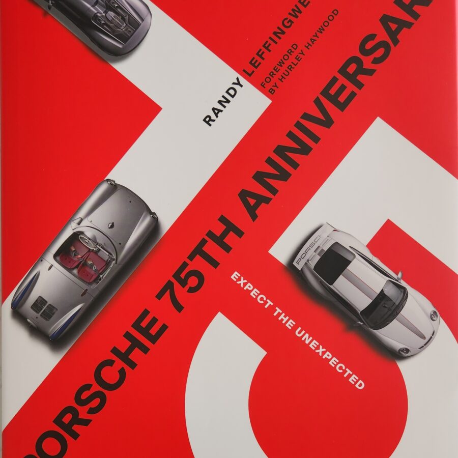 Dust jacket of Porsche 75th Anniversary book