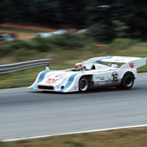George Follmer at speed in the No. 16 Porsche 917/10 chassis #005 during the Can-Am Championship, 1973. Corporate Archives Porsche AG