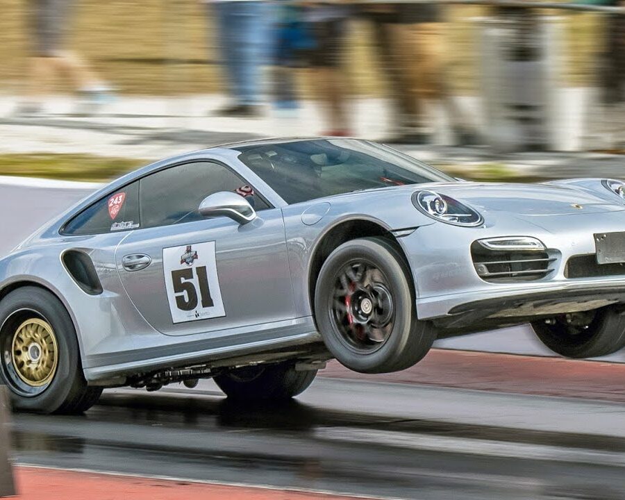 A Porsche That Pop Wheelies Every Single Time!